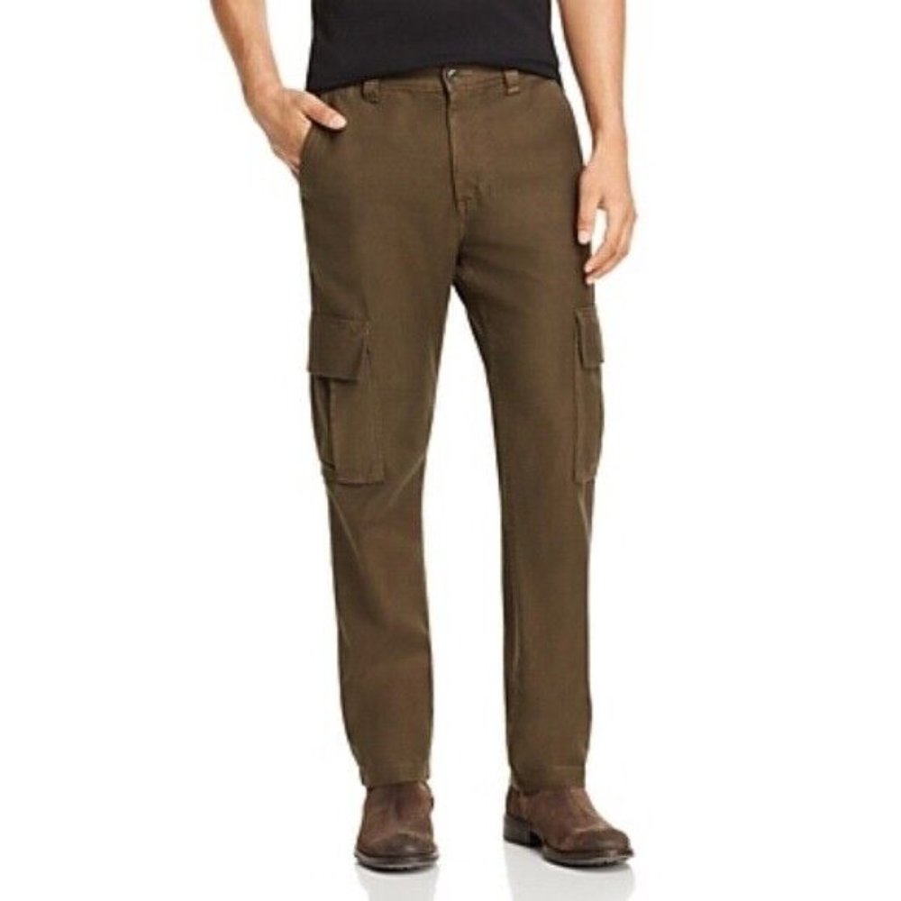 AG Slim Fit Cargo Pants In Dark Algae, Size 34x34